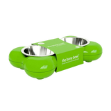 Hing Designs The Bone Bowl with Non Slip Rubber Feet and Dishwasher Safe Removable Stainless Steel Bowls, Pink