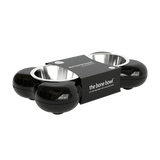 Hing Designs The Bone Bowl with Non Slip Rubber Feet and Dishwasher Safe Removable Stainless Steel Bowls, Pink