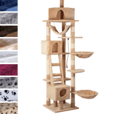 Leopet® KBD010 2beige Cat Tree Scratching Post Kitten Climbing Excercise Activity Centre Sisal Height ca. 230cm