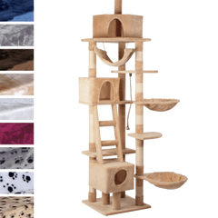 Leopet® KBD010 2beige Cat Tree Scratching Post Kitten Climbing Excercise Activity Centre Sisal Height ca. 230cm