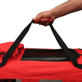 Mool Lightweight Fabric Pet Carrier Crate with Fleece Mat and Food Bag, Medium, 60 x 42 x 42 cm, Red