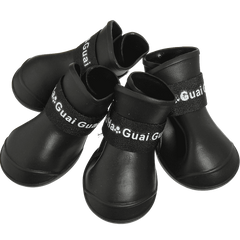 Pet Dog Rain Boots Booties Waterproof Protective Rubber Shoes,3 sizes,BLACK