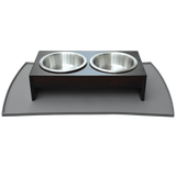 PetFusion Pet Food Mat in Premium FDA Grade Silicone (Large, Grey)